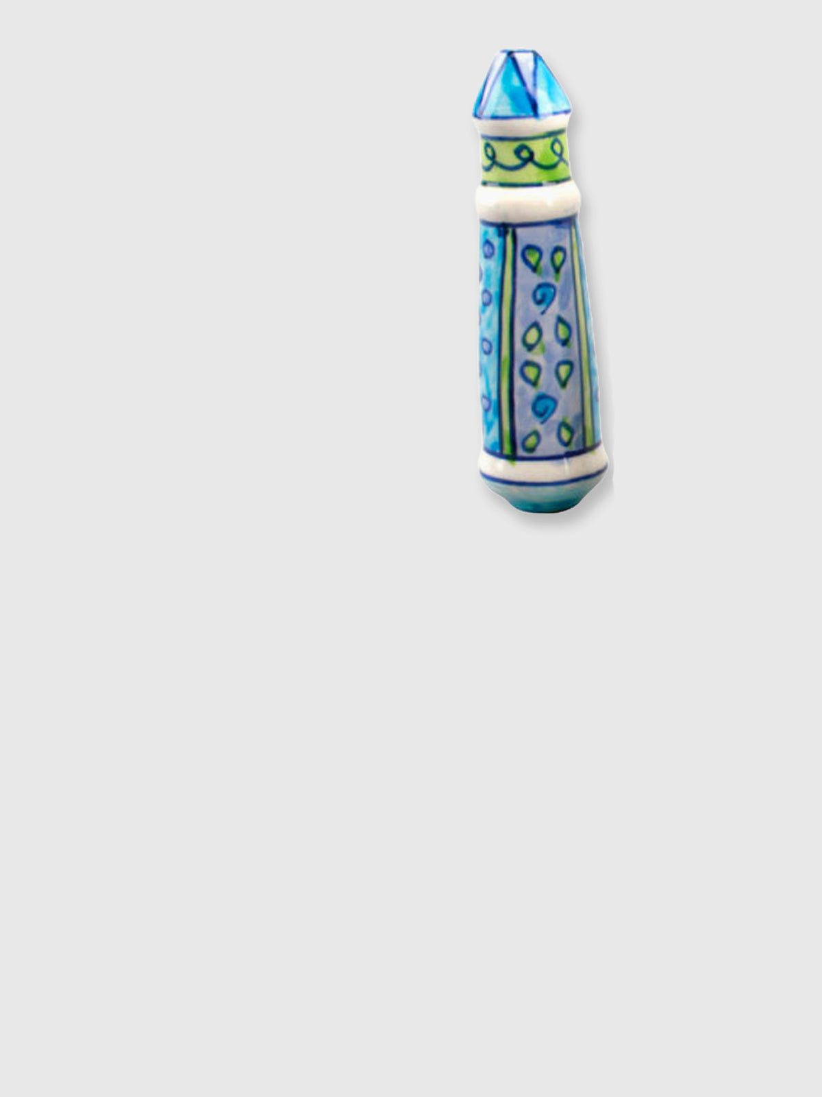Ceramic Bathroom Light Pull - Blue Mexican