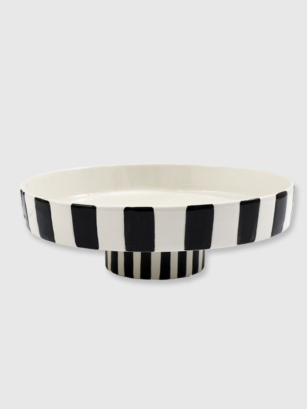 Black and White Stripe Ceramic Cake Stand