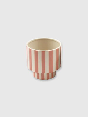 Cabana Stripe Ceramic Planter - Pink