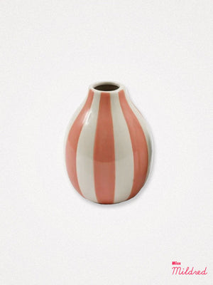 Cabana Stripe Ceramic Vase - Pink