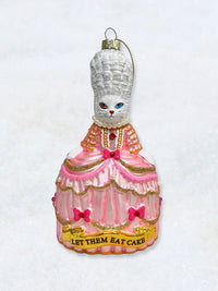 Christmas Ornament - Marie Antoinette Let Them Eat Cake White Cat