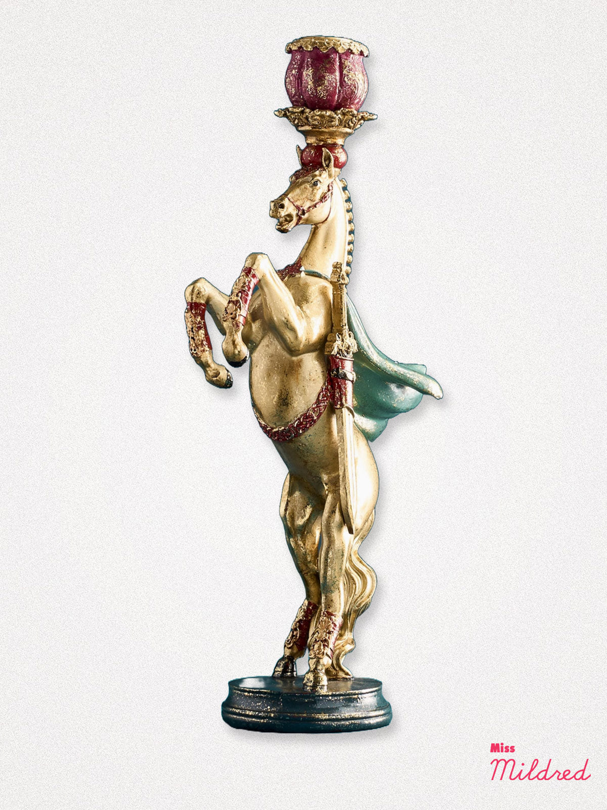 Gold Circus Horse Candle Holder