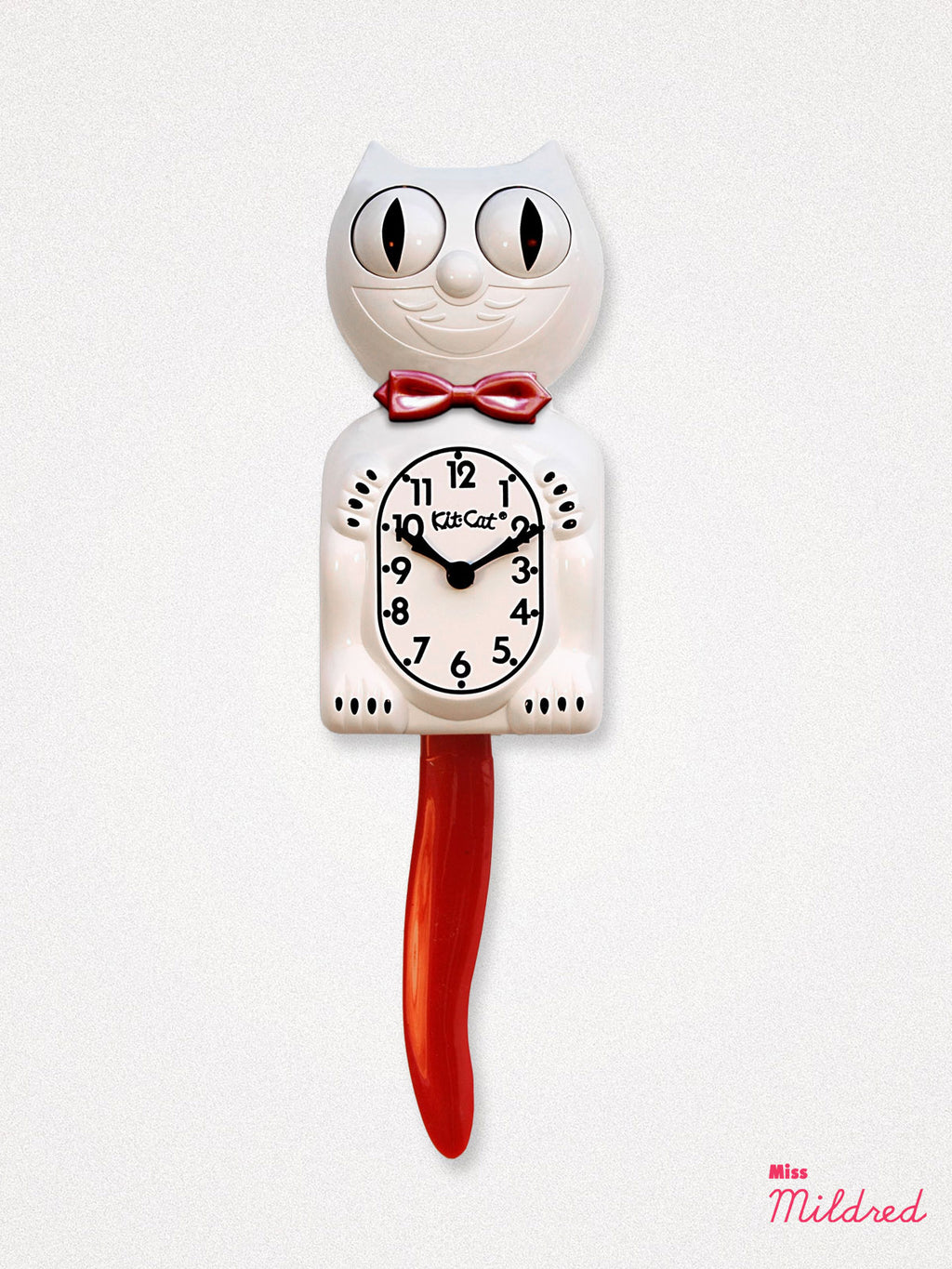 Kit Cat Clock - Original Large Size - Candy Cane Red