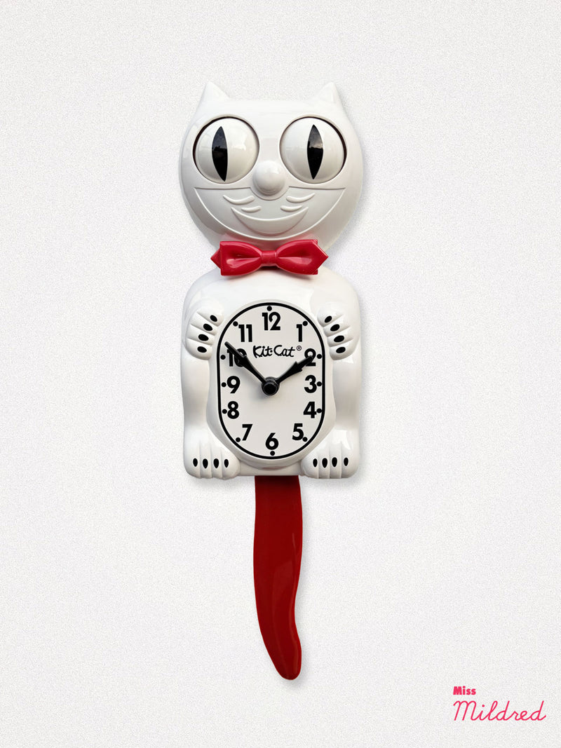 Kit Cat Clock - Original Large Size - Candy Cane Red