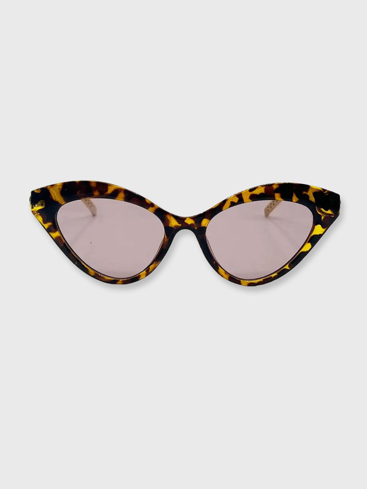 Sunglasses Cat Eye with Thin Chain Arm Tortoise
