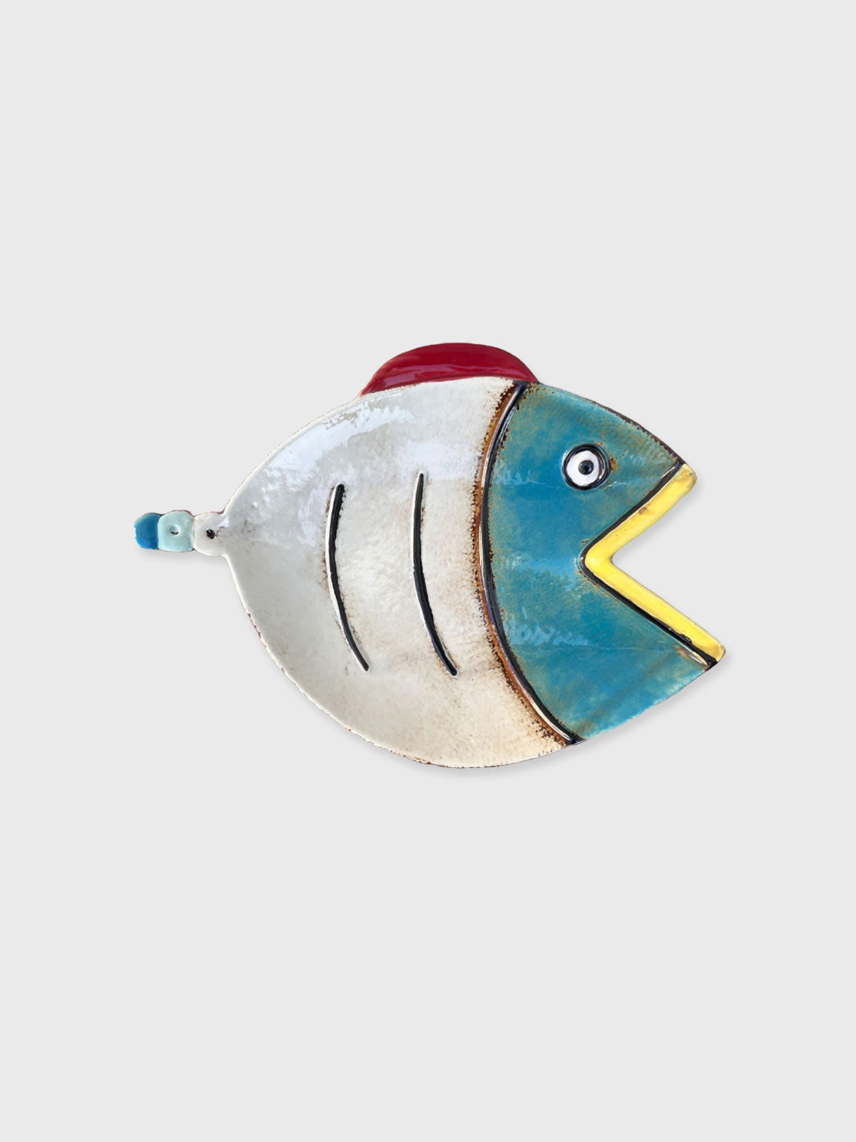 Ceramic Blue Coloured Fish Shaped Plate "Comic" - 26cm