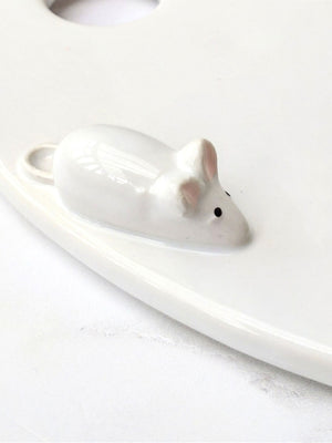 Ceramic Cheese Mouse Plate Wedge 22cm