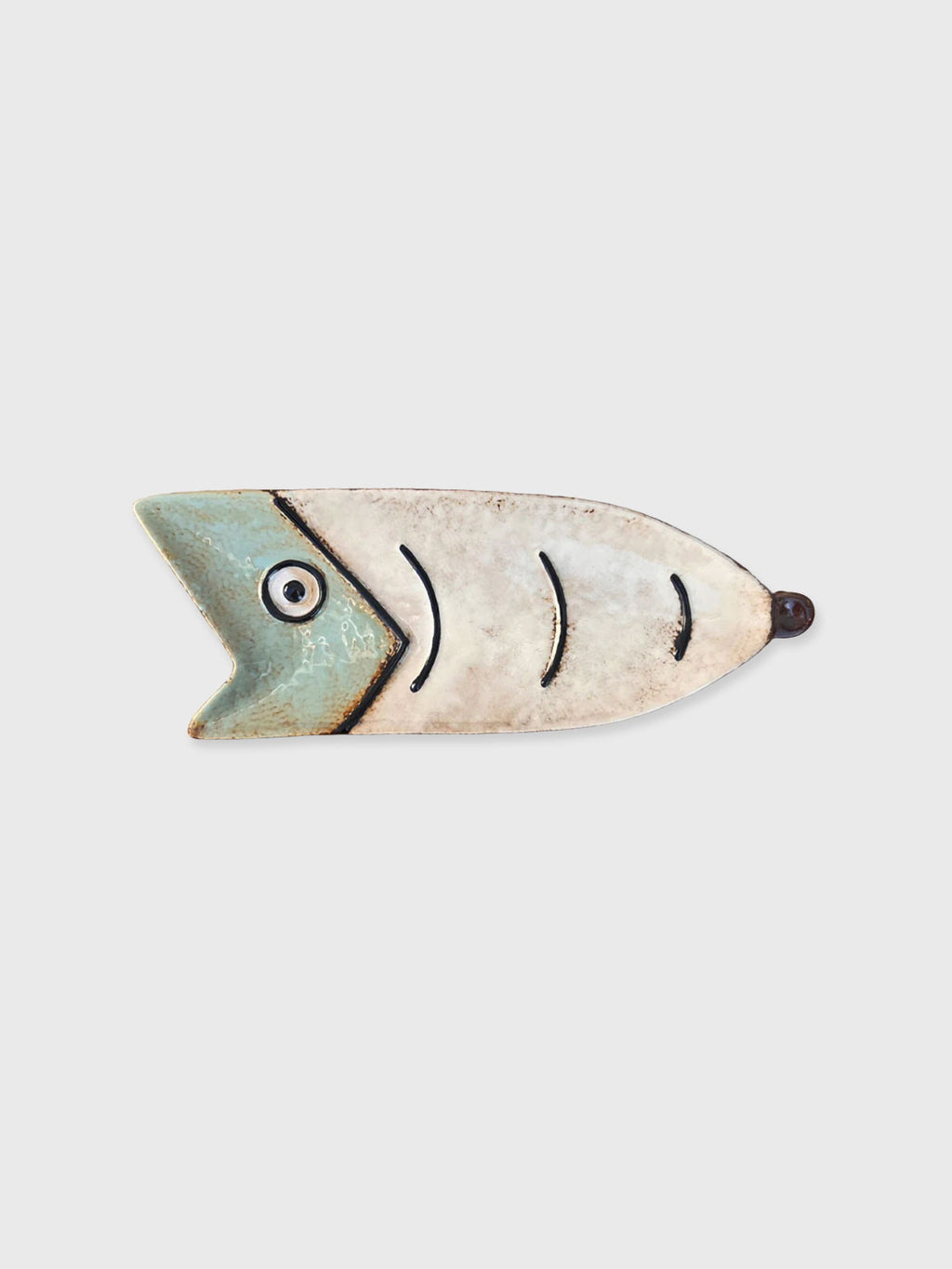 Ceramic Coloured Fish Shaped Plate "Comic" - 27.5cm