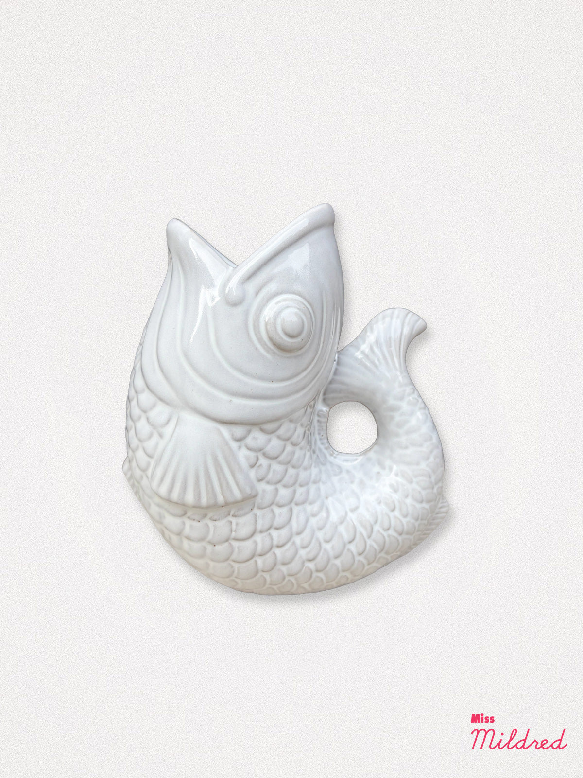 Ceramic Fish Jug Vase - White