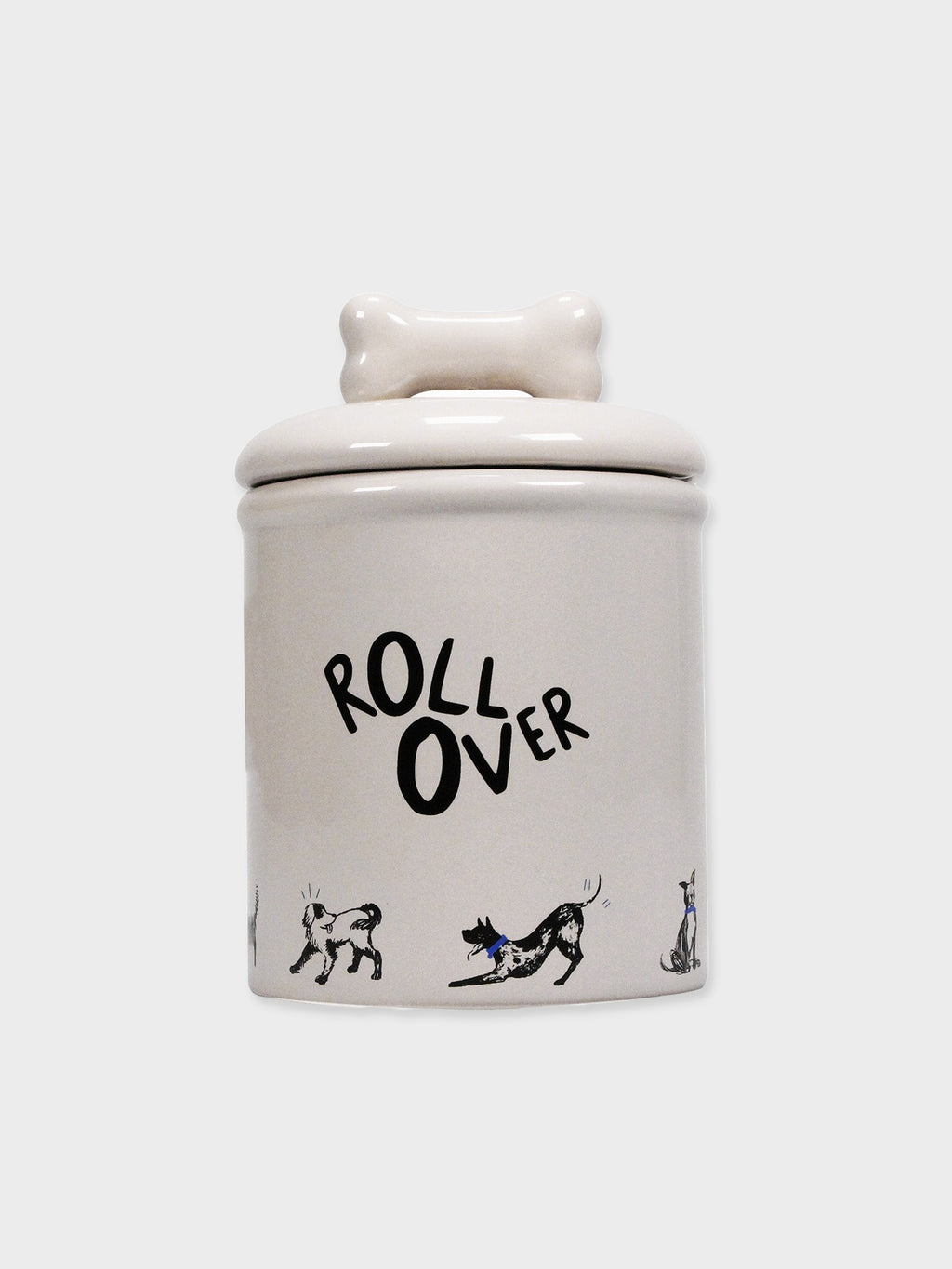 Roll Over Ceramic Dog Pet Treat Jar - 17cm
