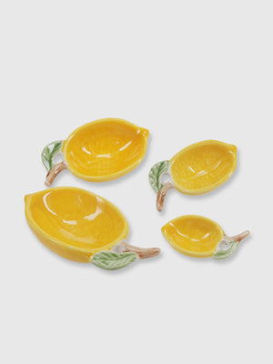 Ceramic Set of 4 Measuring Spoons - Lemon