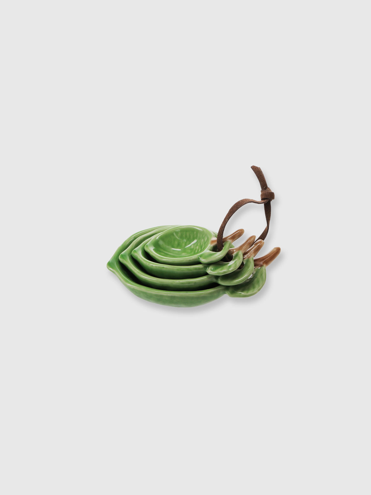 Ceramic Set of 4 Measuring Spoons - Lime