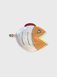 Ceramic Orange Coloured Fish Shaped Plate "Comic" - 26cm