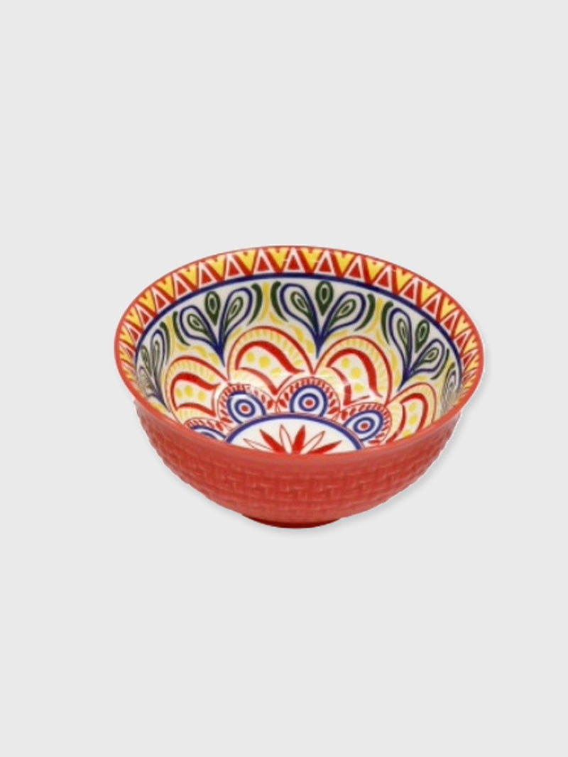 Ceramic Patterned Bowl 15cm - Orange