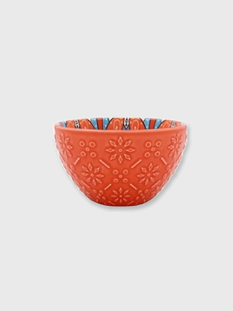 Ceramic Tuscany Bowl 12cm - Orange and Blue