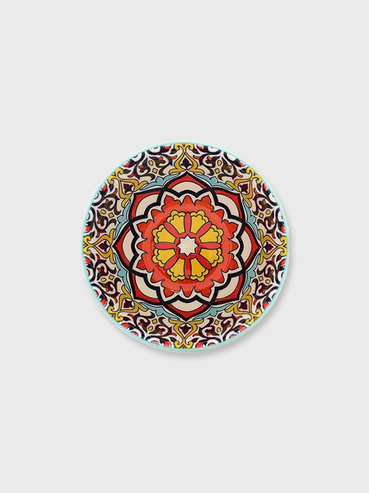 Ceramic Tuscany Bowl 12cm - Teal and Multi