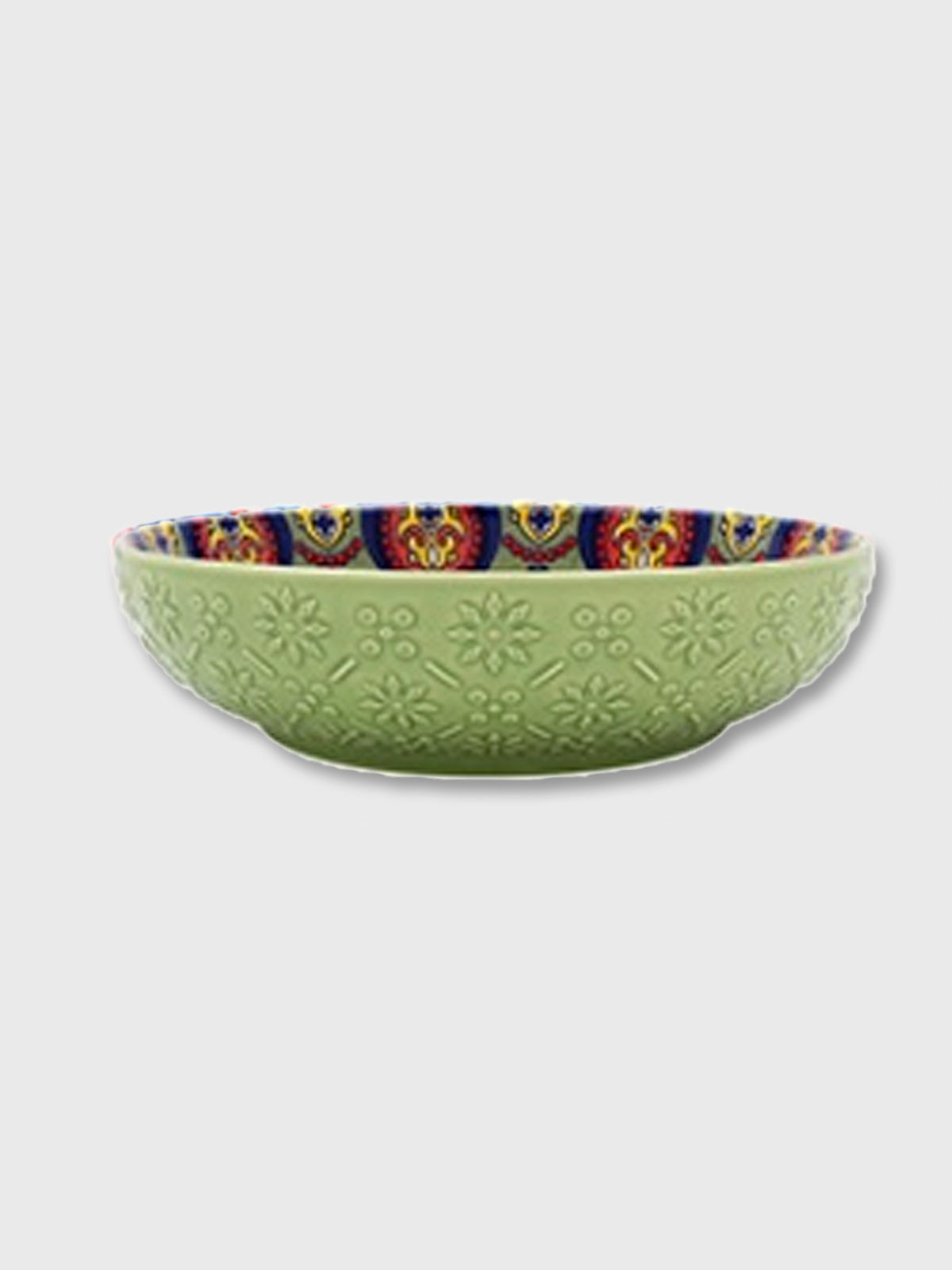 Ceramic Tuscany Bowl 22cm - Green and Blue