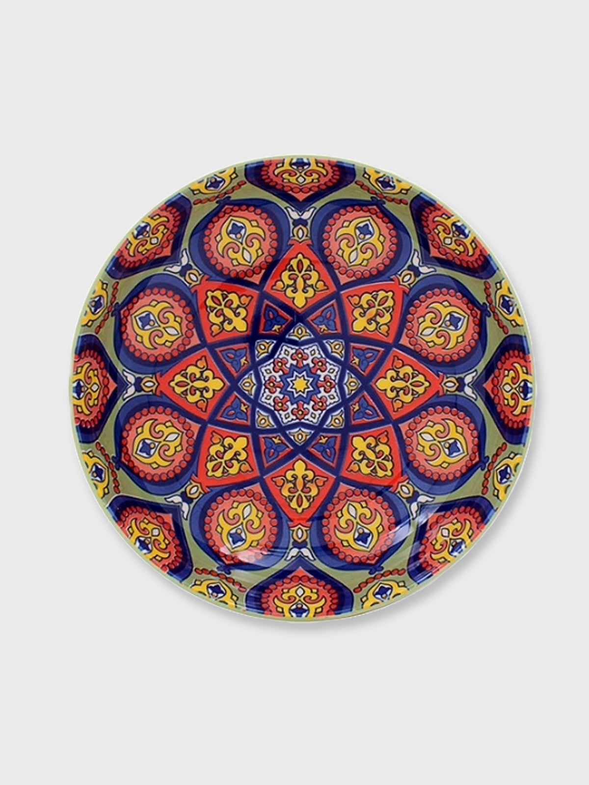 Ceramic Tuscany Bowl 22cm - Green and Blue