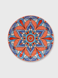Ceramic Tuscany Bowl 22cm - Orange and Blue