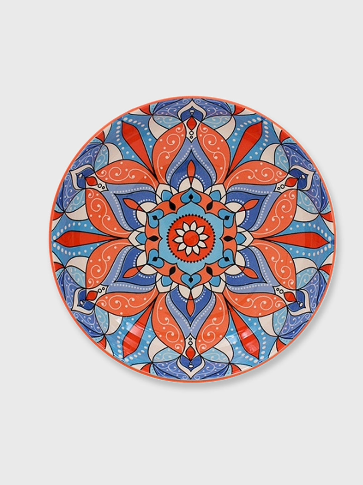 Ceramic Tuscany Bowl 22cm - Orange and Blue