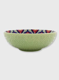 Ceramic Tuscany Bowl 26cm - Green and Blue