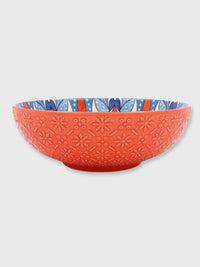 Ceramic Tuscany Bowl 26cm - Orange and Blue