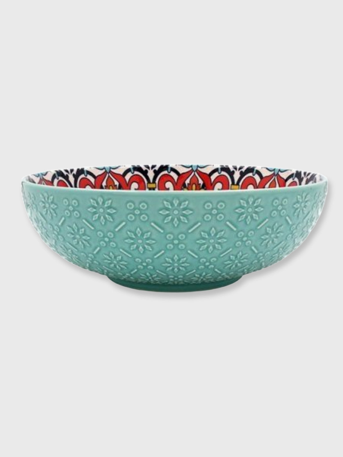 Ceramic Tuscany Bowl 26cm - Teal and Multi