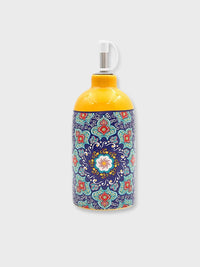 Ceramic Tuscany Print Oil Pourer Bottle - Yellow