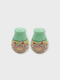 Ceramic Tuscany Salt and Pepper Pots - Green