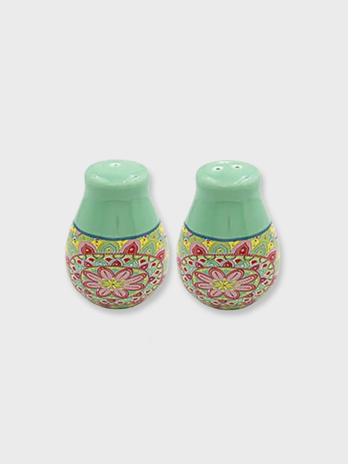 Ceramic Tuscany Salt and Pepper Pots - Green