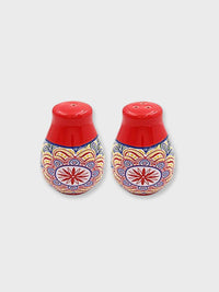 Ceramic Tuscany Salt and Pepper Pots - Red Orange