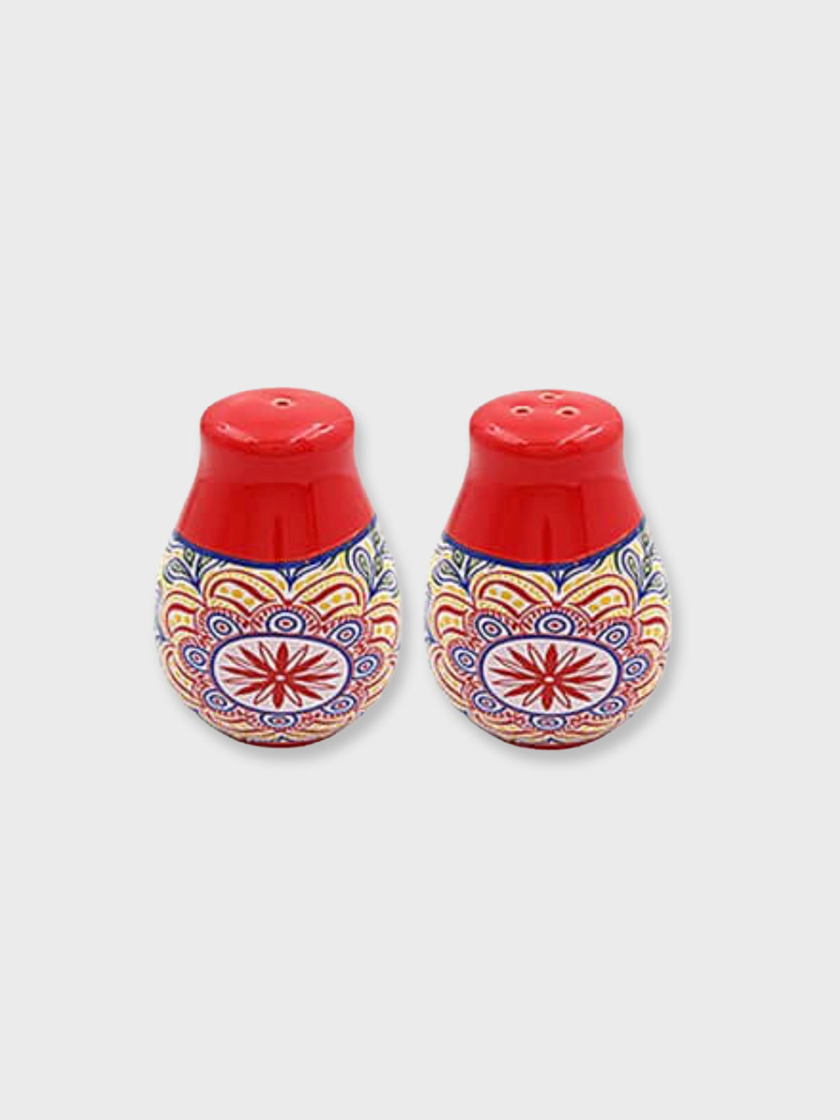 Ceramic Tuscany Salt and Pepper Pots - Red Orange