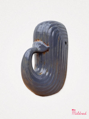 Ceramic Whale Shaped Vase Jug Blue - Medium