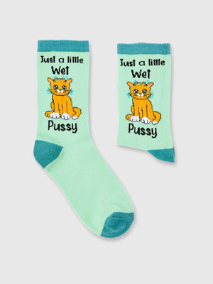 Just A Little Wet Pussy (Cat) Socks - Ladies