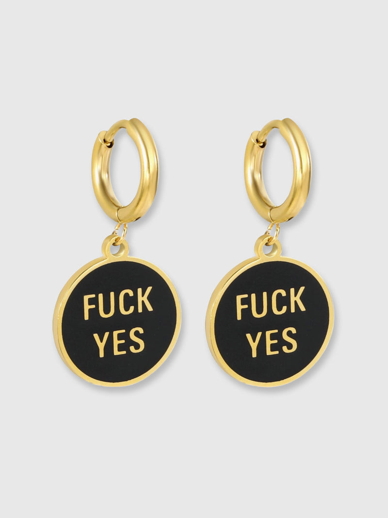 Cheeky Words Earrings - Fuck Yes