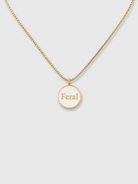 Cheeky Words Pendant Necklace - Feral - Gold
