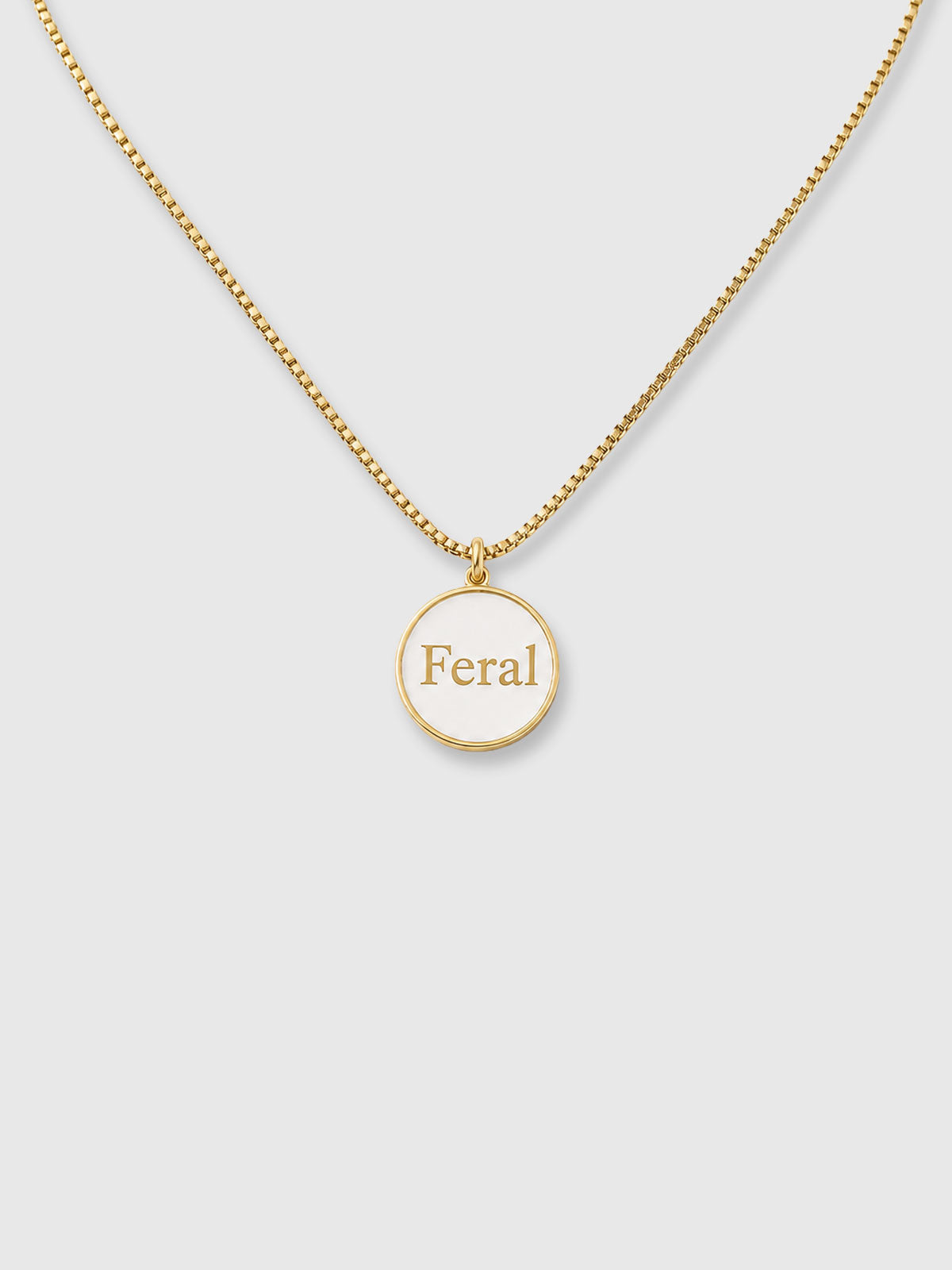 Cheeky Words Pendant Necklace - Feral - Gold