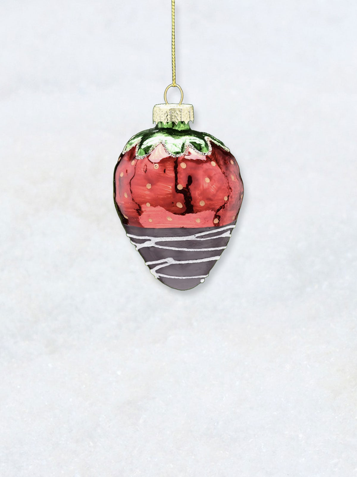 Chocolate Strawberry Glass Hanging Christmas Decoration