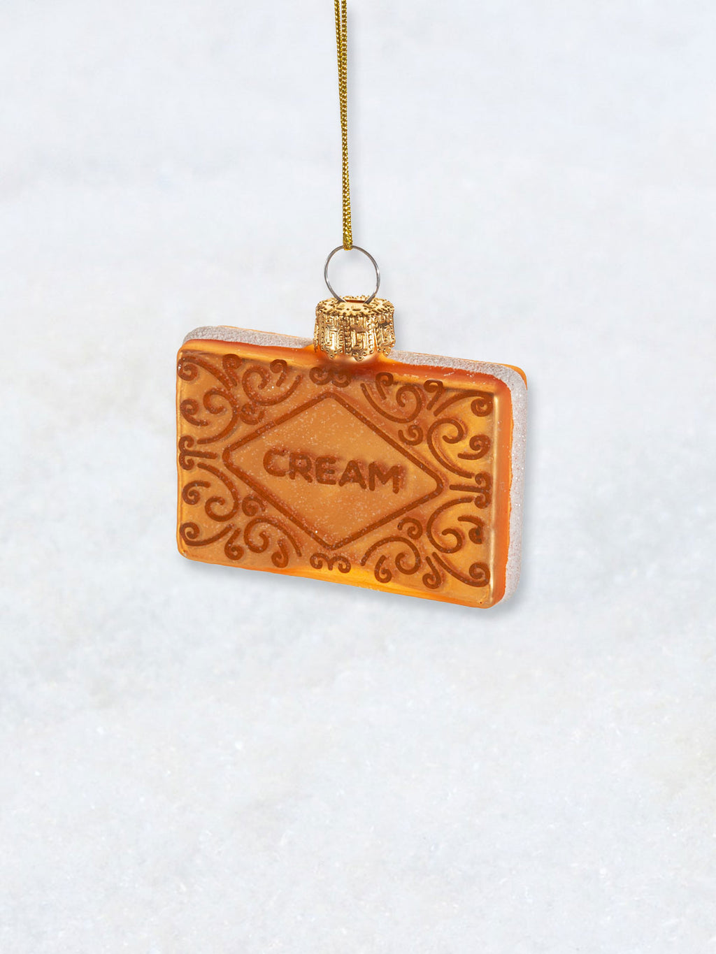 Christmas Decoration - Custard Cream Biscuit Shaped Bauble