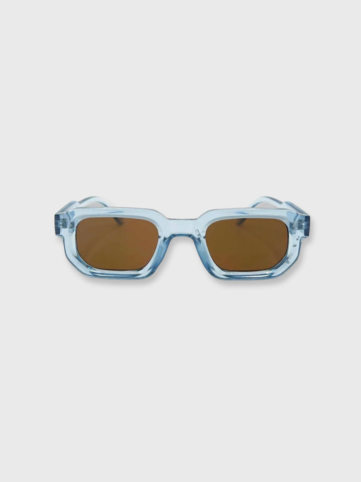 Sunglasses Chunky Retro Square in Clear Blue