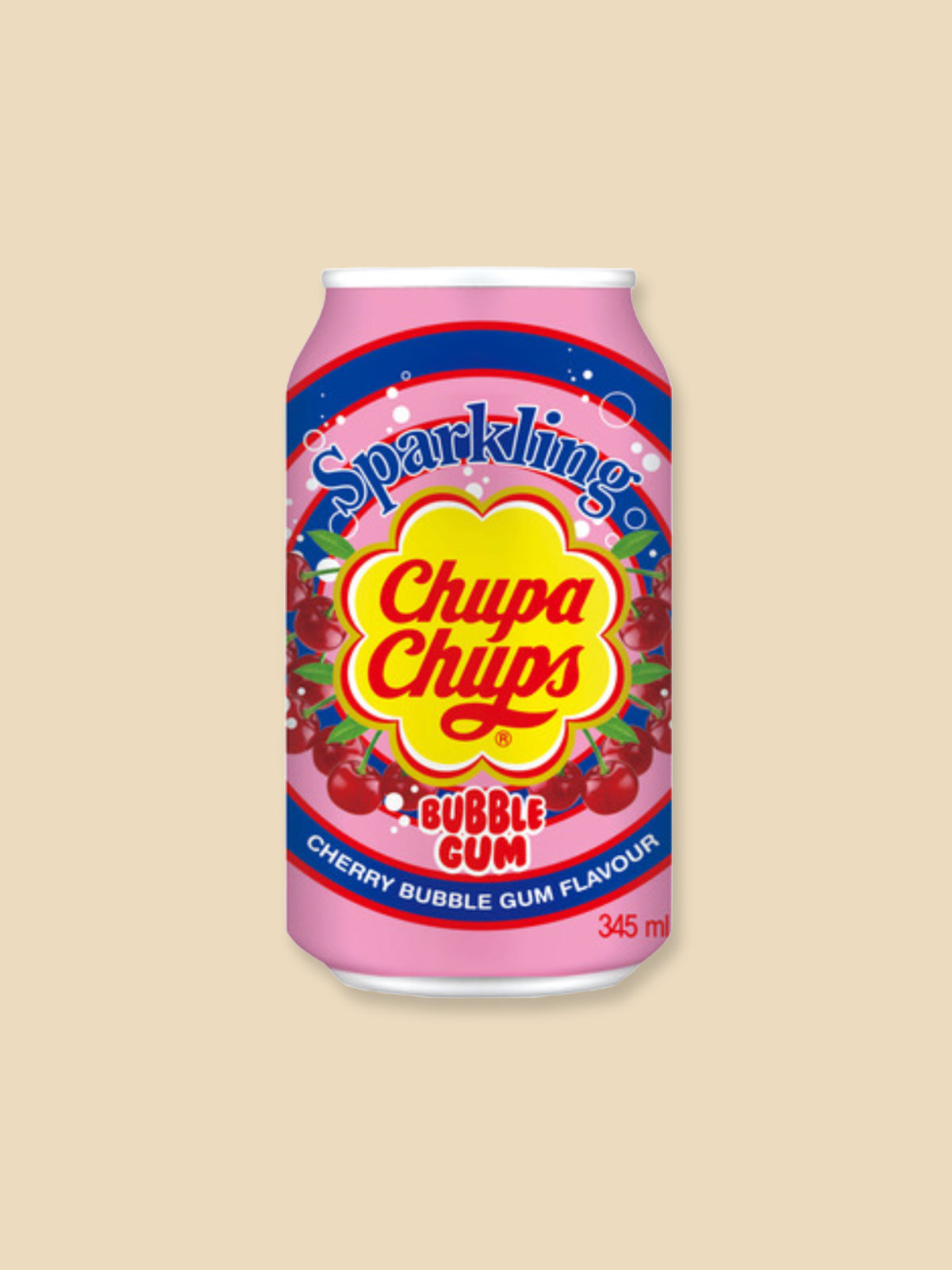 Chupa Chups Cherry Bubblegum Flavour Soda Can - 345ml