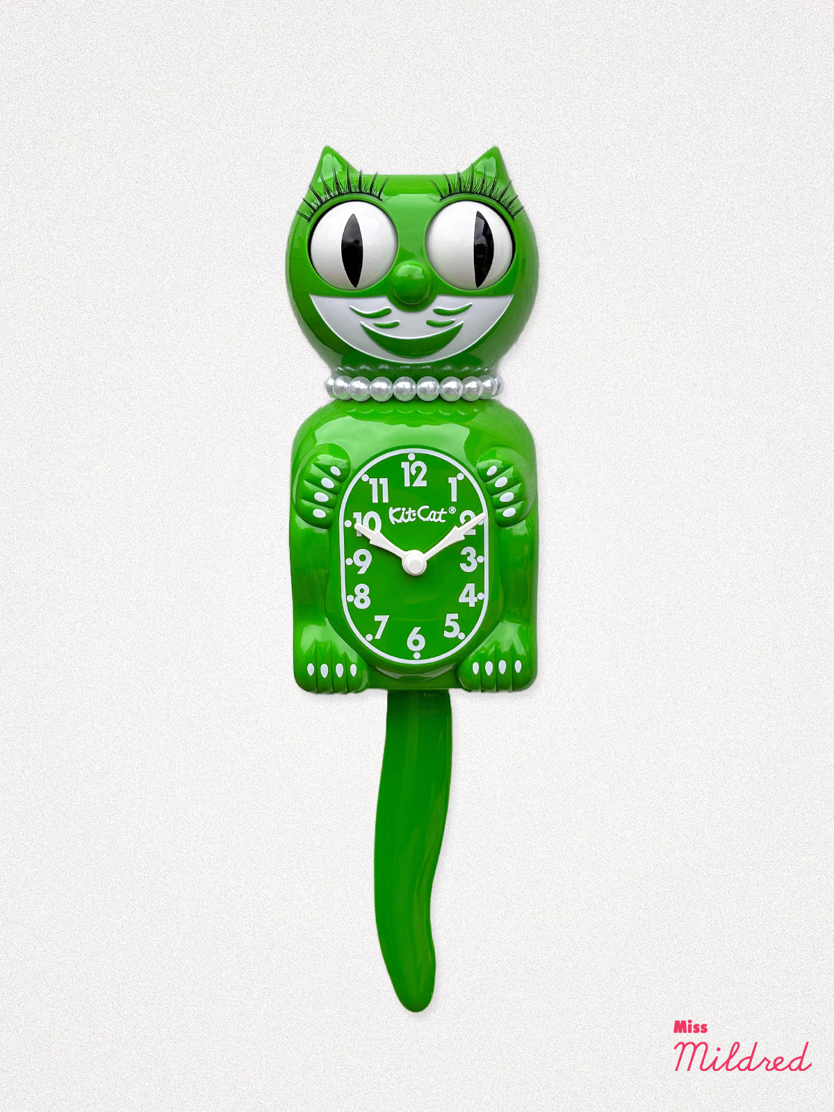 Kit Cat Clock - Original Large Size - Grass Green Necklace
