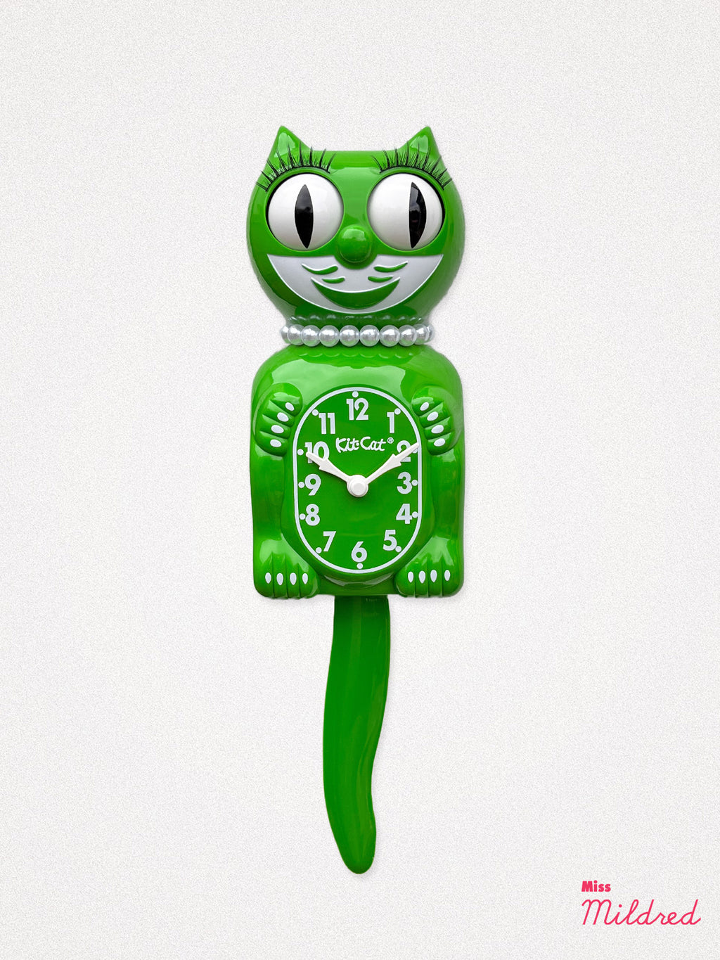 Kit Cat Clock - Original Large Size - Grass Green Necklace