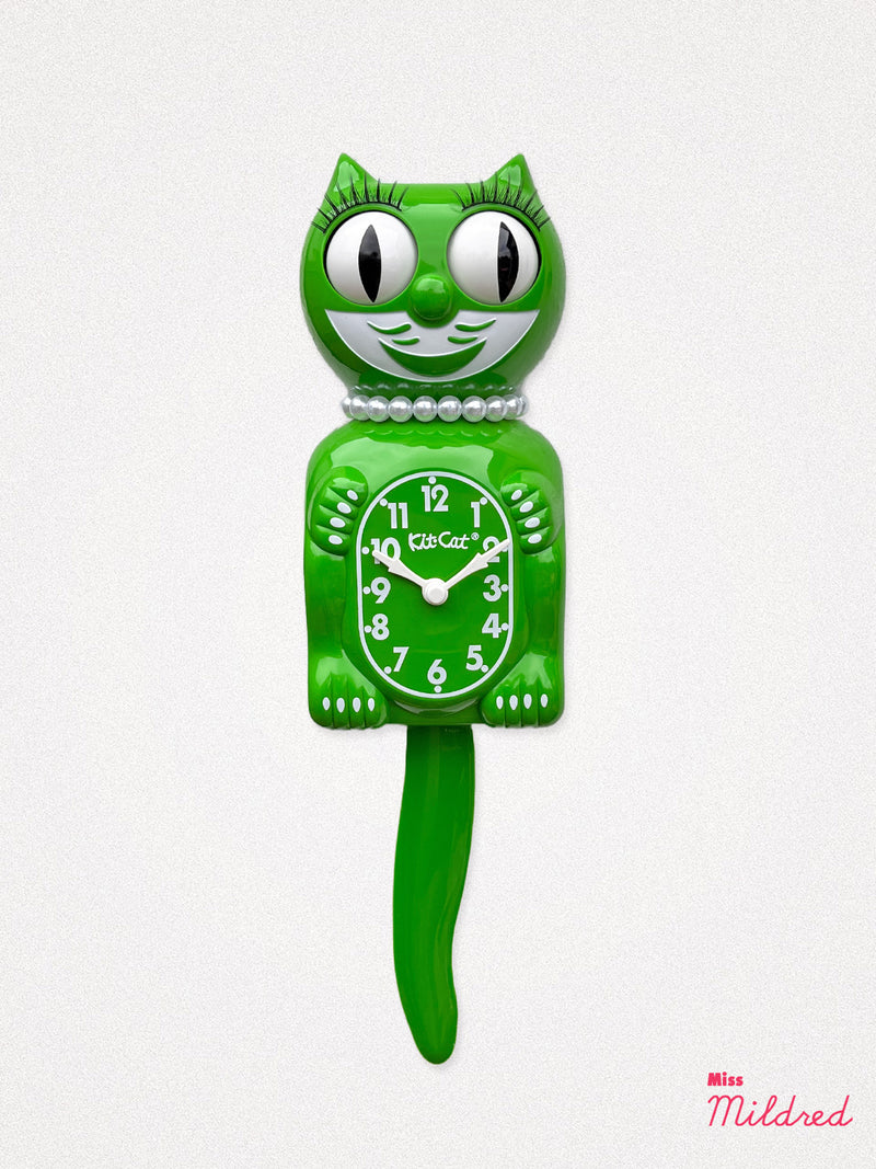 Kit Cat Clock - Original Large Size - Grass Green Necklace