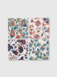 Paisley Print Tile Coasters - Set of 4