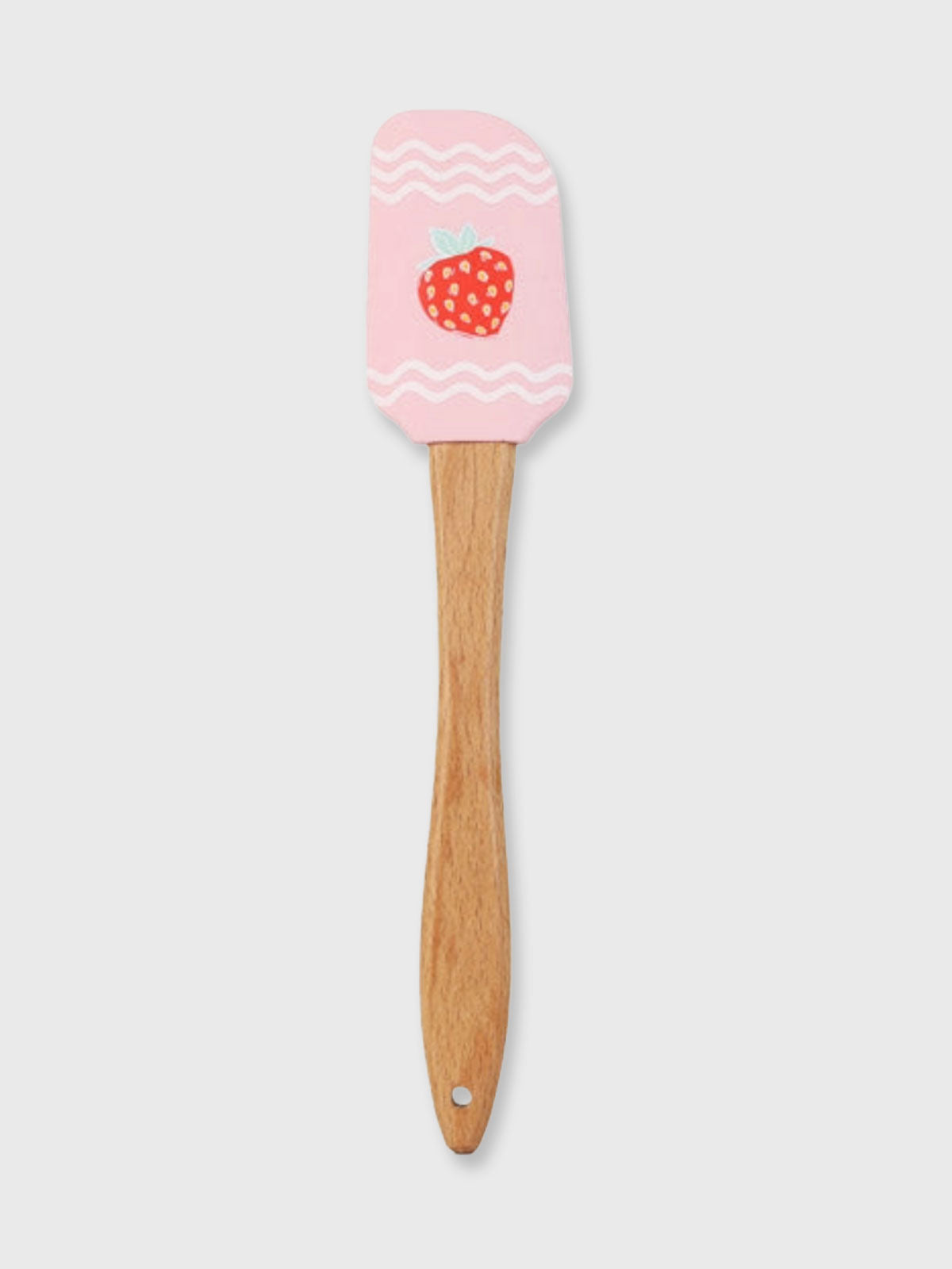 Colourful Wood & Silicone Spatula - Strawberry