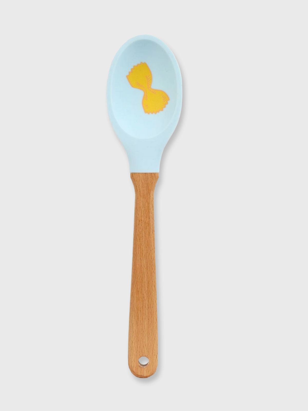 Colourful Wood & Silicone Spoon - Pasta Bow