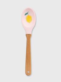 Colourful Wood & Silicone Spoon - Lemon