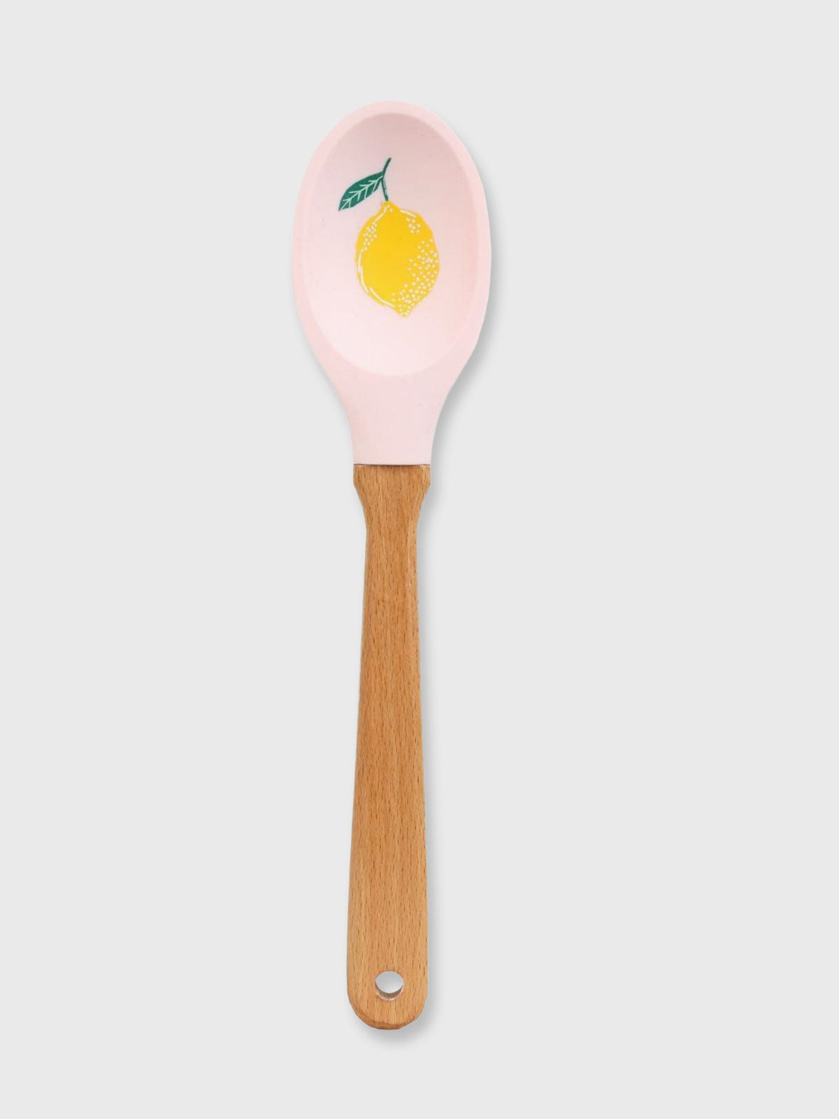 Colourful Wood & Silicone Spoon - Lemon