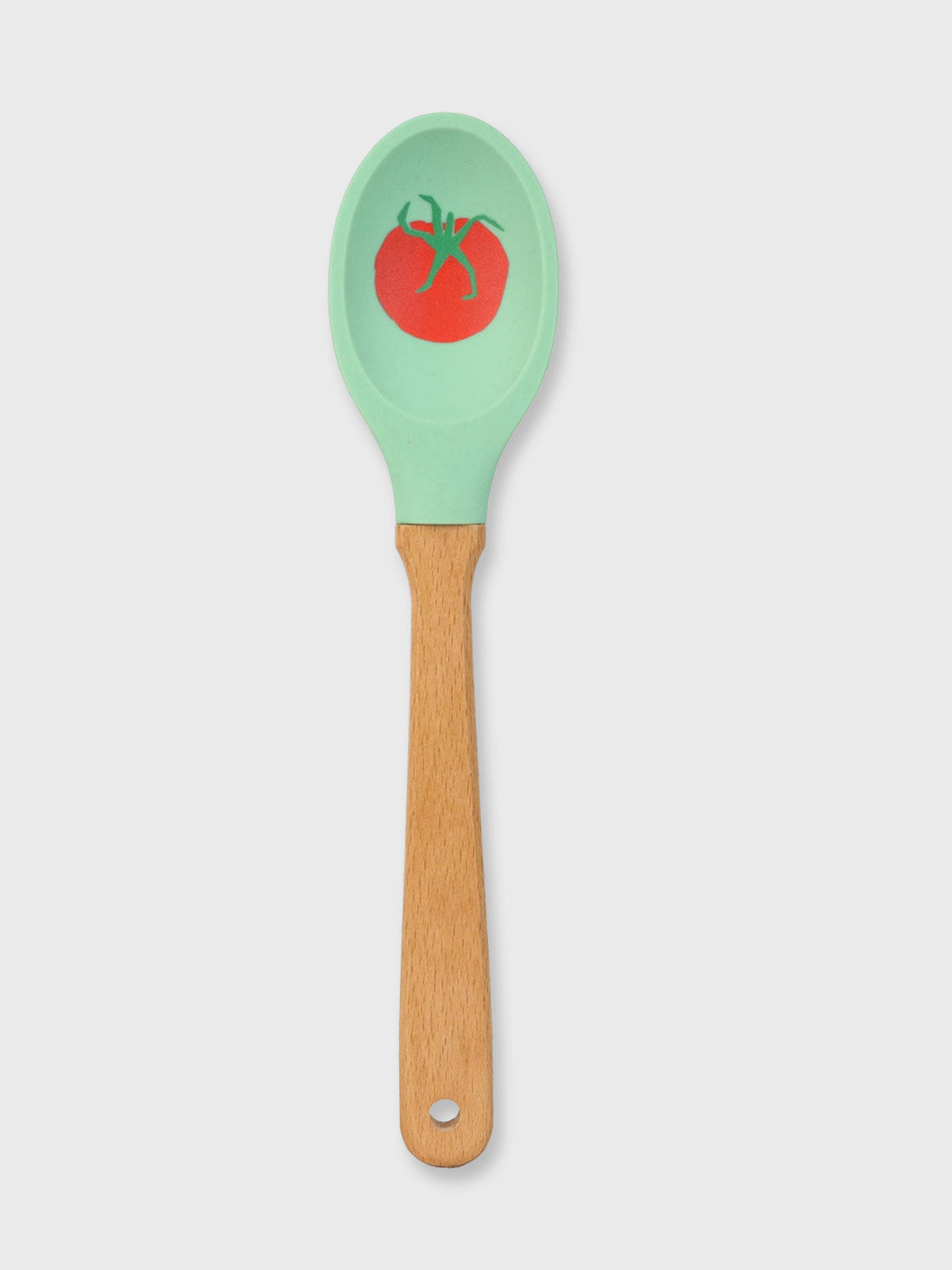 Colourful Wood & Silicone Spoon - Tomato